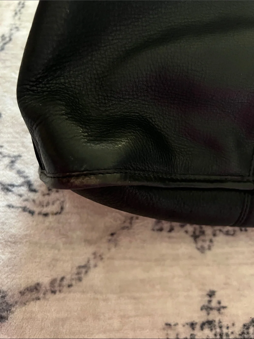 Fossil Black Leather Shoulder Bag with Braided Strap